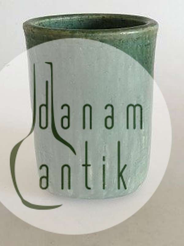 Saxbo Stentøjsvase af Edith Sonne i Flot grøn glasur