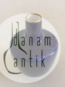 Sevres Vase i Blå Glasur med Guldkant