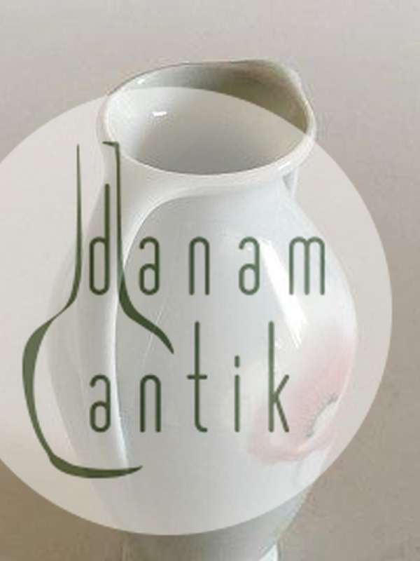 Heubach Art Nouveau To hanket Vase med Valmue Motiv