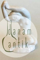 L. Hjorth White glazed ceramic Figurine of sitting woman No 573