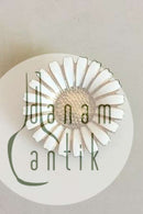 Large Bernhard Hertz Marguerite Brooch in Sterling silver and enamel