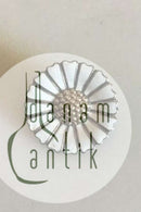 Volmer Bahner vergoldete Margueritte Brosche aus Sterlingsilber mit Emaille