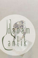 ブリリアントブルーエナメルとダークブルーエナメルの18Kホワイトゴールド製リング