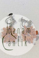 Koral Øreringe med Sølv-skruer