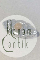 卡尔-M-库尔新艺术派银质胸针，带琥珀