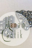 Dänische Jugendstil-Gürtelschnalle aus Silber mit Bernstein