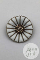 Anton Michelsen Forgyldt Sterling Sølv og Emalje Marguerit Broche