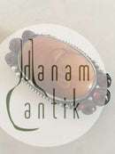 Mogens Ballin Sølv Broche med Rav og Røde Sten.