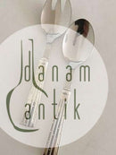 "Champagner" OV Mogensen Kleines Salatbesteck-Set aus Silber und Edelstahl