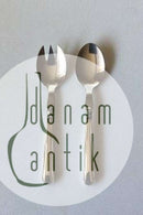 Cohr Dobbeltriflet Sølv 830S og Rustfrit stål Lille Salatsæt