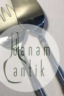 Dobbeltriflet Sølv/Stål Fiske Serveringssæt Cohr