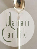 Hans Hansen Amalie Sølv Dessertske med Hvidt Emalje Håndtag