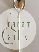 Hans Hansen Amalie Sølv Spiseske med Hvidt Emalje Håndtag