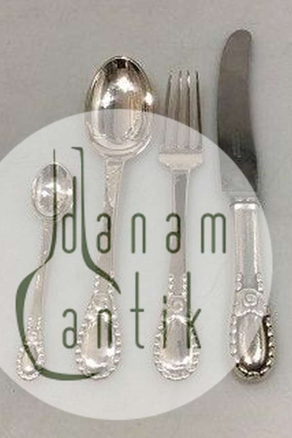 Set of Evald Nielsen Silver Lunch Flatware in No. 13 for 12 persons 48 pieces