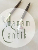 F. Hingelberg sterling sølv Salatsæt med træhåndtag