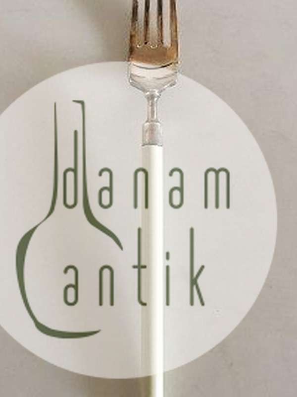 Hans Hansen Amalie Sølv Spise Gaffel med Hvidt Emalje Håndtag