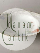 Royal Copenhagen Stel No 93 Asters Hvid Halvblonde m. Blomster og Guldkant Dyb Suppetallerken