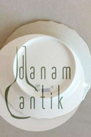 Royal Copenhagen Hvid Svejfet med takket guldkant (Stel 387) Kagetallerken No. 1626