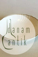 Royal Copenhagen White Curved with serrated Gold edge (Pattern 387 / Josephine) Round Bowl No 1518