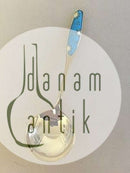 Zuckerlöffel aus Silber und Emaille von Frigast