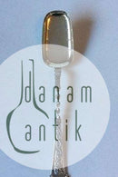 Erdbeerlöffel aus Silber mit drei Türmchen und vergoldetem Löffelblatt