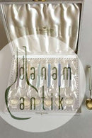 A. Michelsen Vergoldetes Sterlingsilber mit farbiger Emaille. 6er-Set Theskeer plus ein Extra