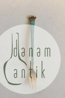 Forgyldt Sterling Sølv med Lyseblå Emalje Pålægsgaffel