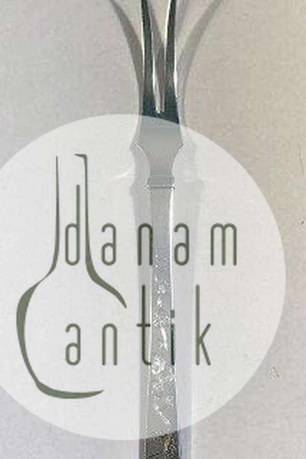 Hans Hansen Arvesølv 12 m gravering Sterling Sølv Pålægsgaffel