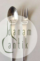 汉斯-汉森纯银婴儿餐具，勺子和叉子。