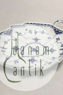 Royal Copenhagen Blau geriffelt Hälfte Spitze Blatt geformt Kuchen Schüssel Nr. 547