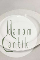 Royal Copenhagen Hvid Flora Danica Perlestel Rundt fad No 3524