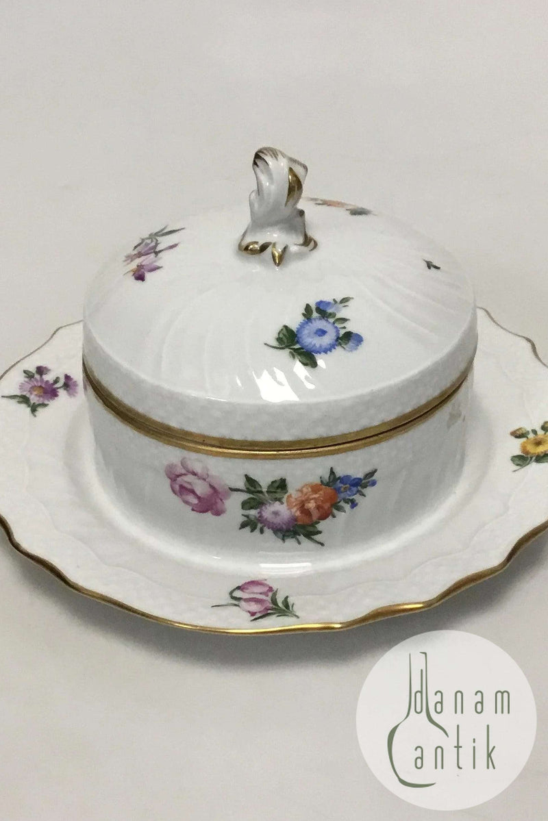 Royal Copenhagen Let Saksisk Blomst Smørskål No 1503