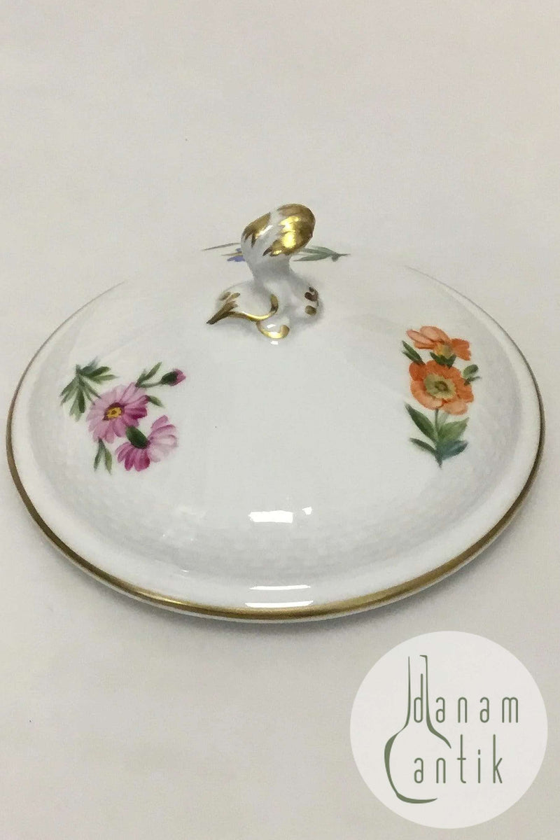 Royal Copenhagen Let Saksisk Blomst Låg til sukkerskål No 1678