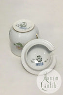 Royal Copenhagen Bellis og Følfod Cremekop med låg No 9166