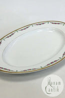 Royal Copenhagen Pattern no. 478 Rose garland with gold Large oval dish No 9039
