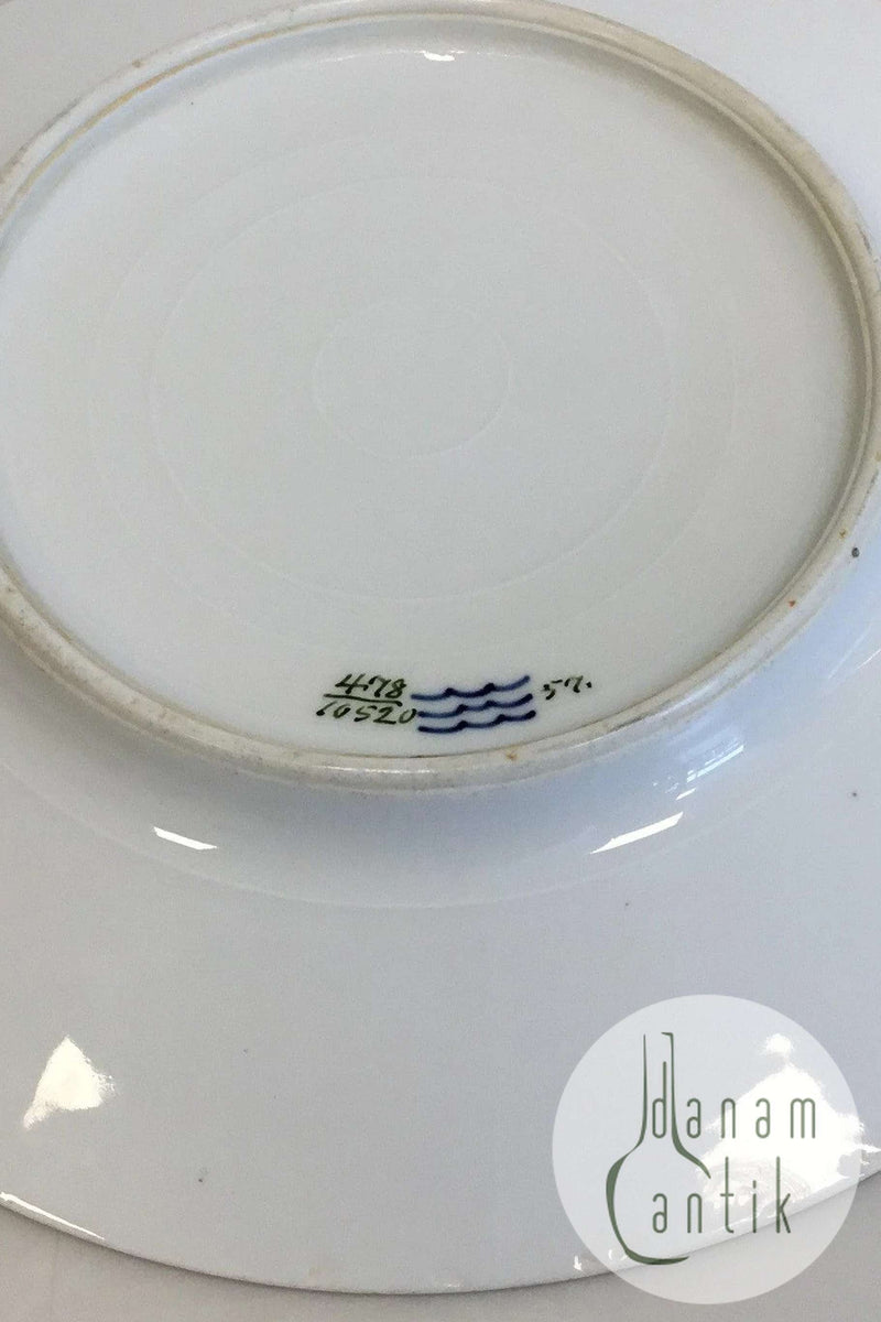 皇家哥本哈根一套478号玫瑰花环金质餐盘编号10519