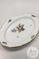 Royal Copenhagen Saxon Flower Light Bee Cell Oval Dish No 493/2011