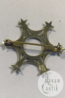 Anton Michelsen Sterling Sølv Stjerne Broche Forgyldt og Emalje