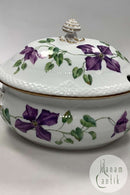 Royal Copenhagen Blue Fluted Art Nouveau Flowers Large Tureen