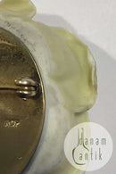 Royal Copenhagen Arje Griegst Porcelain brooch Rosendamen