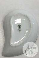 Bing & Grøndahl Hvidt glat stel med guldkant Nyreformet skål No 38