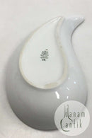 Bing & Grøndahl Hvidt glat stel med guldkant Nyreformet skål No 39