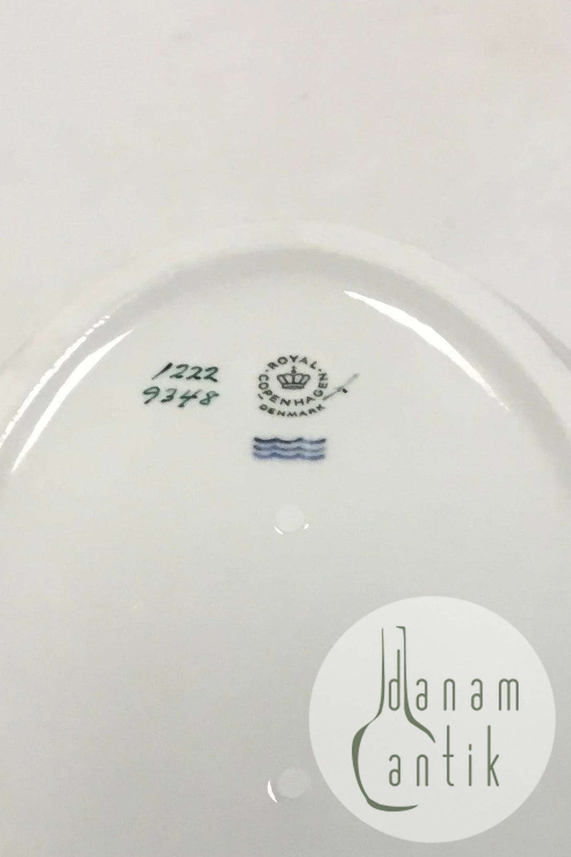 Bing & Grøndahl Hvidt glat stel med guldkant Oval skål No 312