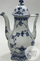 Royal Copenhagen Blue Fluted Full Lace Hexagonal Coffee Pitcher No 1202