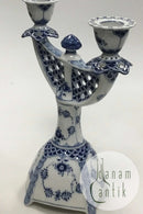 Royal Copenhagen Musselmalet Helblonde to-armet lysestage No 1169