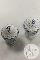 Royal Copenhagen Musselmalet Riflet Salt -og pebersæt No. 467/480