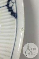 Meissen Stort riflet fad med blå dekoration