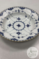 Royal Copenhagen Blue Fluted Full Lace Deep Plates with Gold No 1078