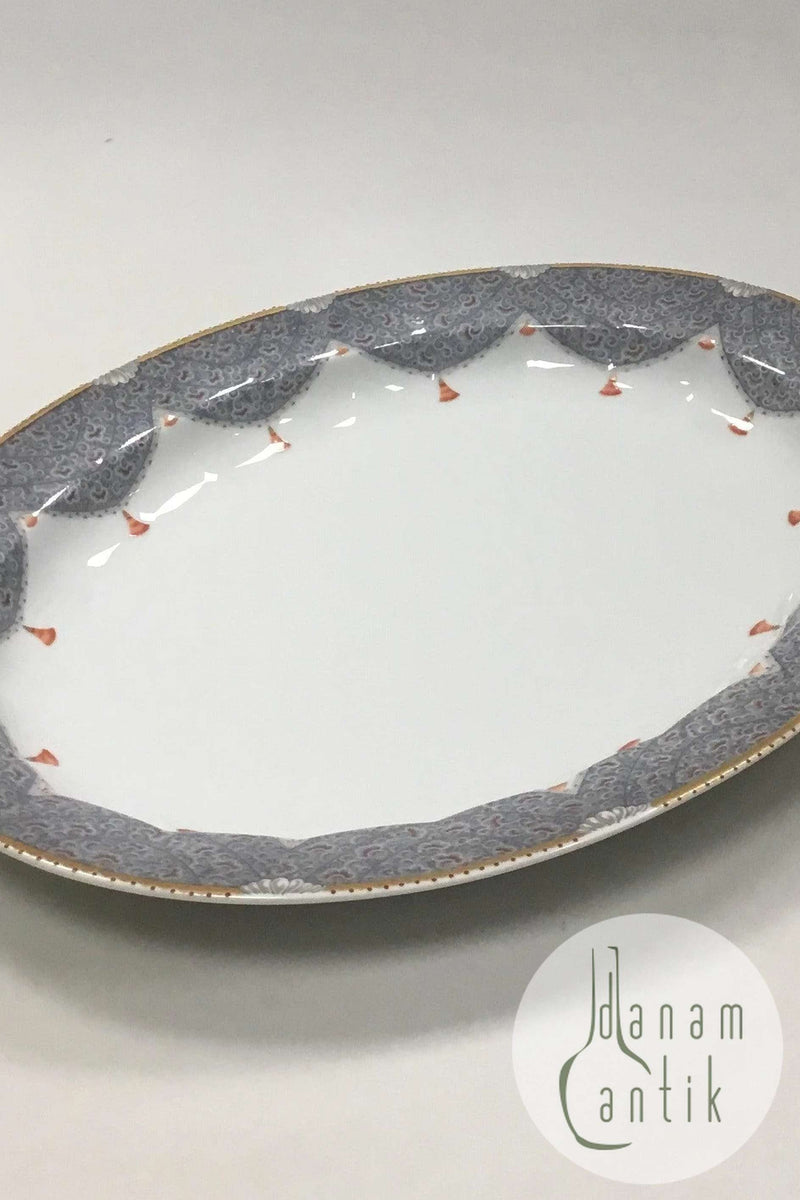 Royal Copenhagen Fairytale Grå Stort ovalt fad No 377