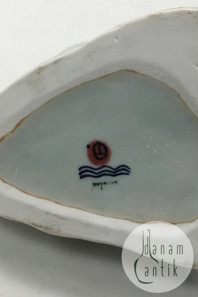 Royal Copenhagen Vase udformet som en fisk (Knurhane?)